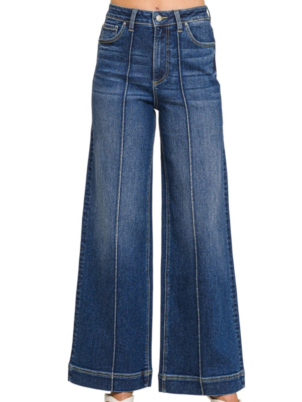 274 - Dark Wash Front Seam Denim